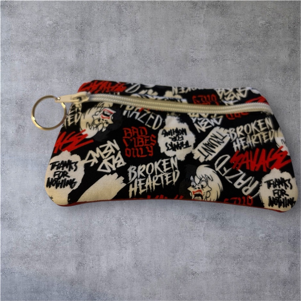 Graphic Zipper Pouch with Keyring